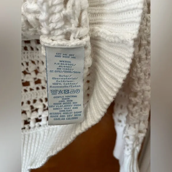 Boden White crochet Crew Neck Sweater with Textured Knit Design 14 - Picture 5 of 8